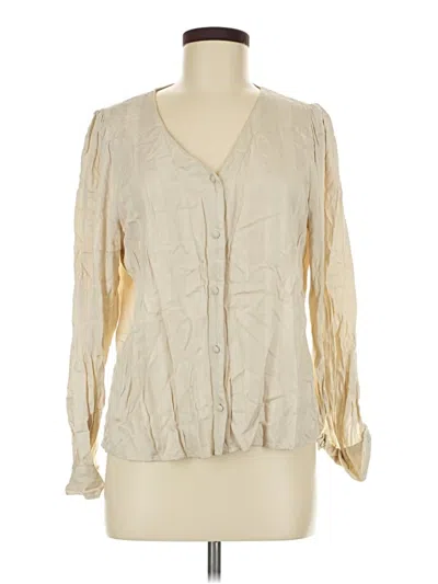 Pre-owned Aware Long Sleeve Blouse In Ivory