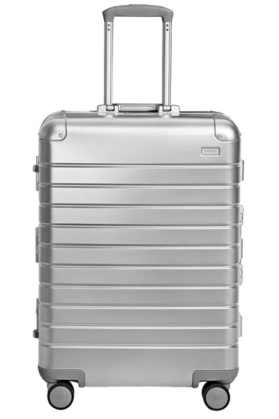 Away Aluminum Medium Checked In Silver
