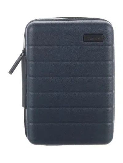 Pre-owned Away Branded Zip Closure Travel Case In Blue