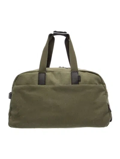 Pre-owned Away Canvas Weekender Bag In Green