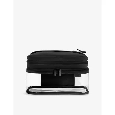 Away Clear Woven Cosmetic Case In Black