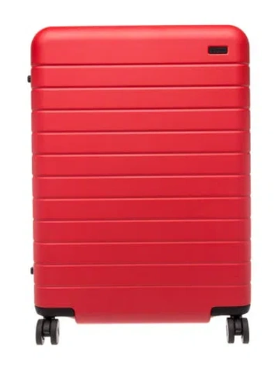 Pre-owned Away Hard Shell Carry-on In Black/red