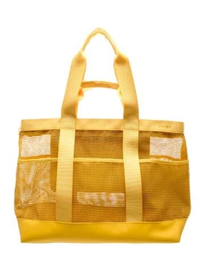 Pre-owned Away Leather Tote In Yellow