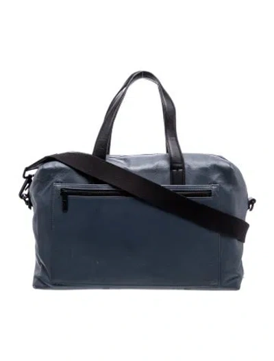 Pre-owned Away Leather Weekender Bag In Blue
