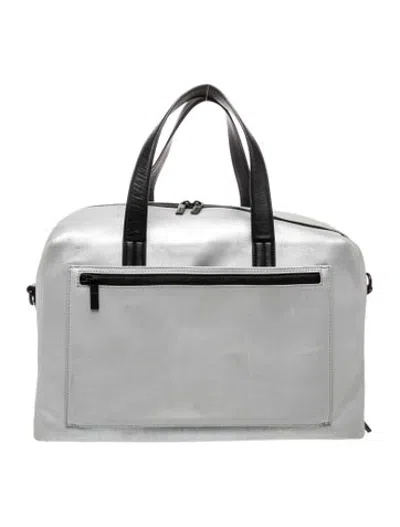 Pre-owned Away Leather Weekender Bag In Grey