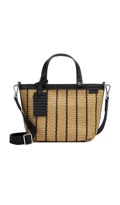 Away Mini Riviera Straw Tote In Black Seagrass