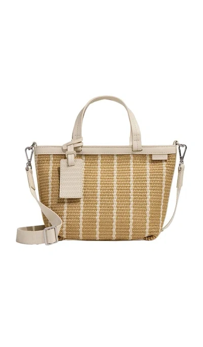 Away Mini Riviera Straw Tote In White Seagrass