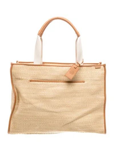 Pre-owned Away Straw Tote In Neutrals