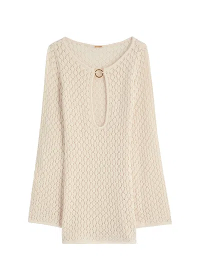 Away That Day Bimini Open-knit Cotton Mini Dress