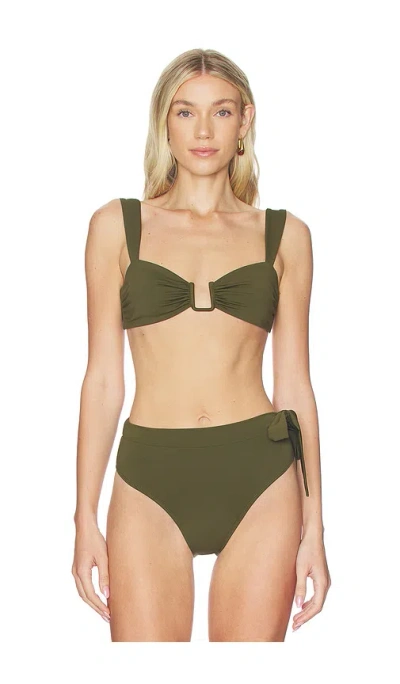 Away That Day Cannes Bikini Top In Green
