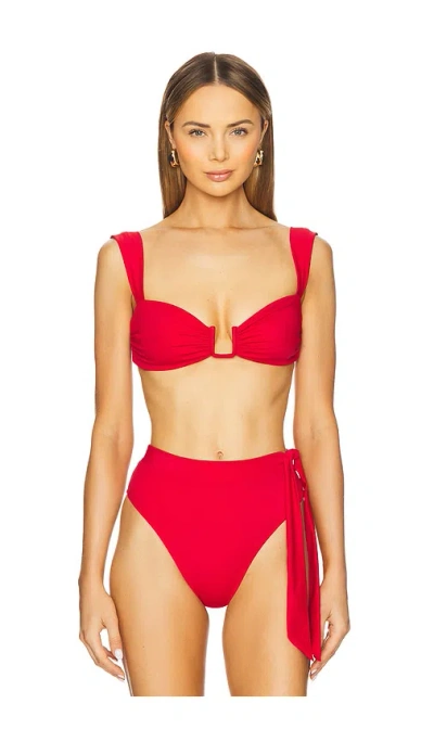 Away That Day Cannes Bikini Top In Red