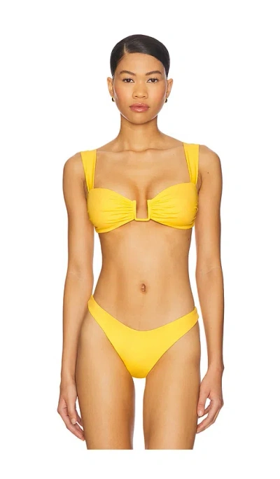 Away That Day Cannes Bikini Top In Yellow