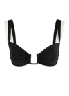 Away That Day Cannes Gathered Bikini Top In Black