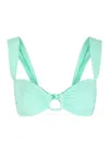 Away That Day Cannes Gathered Bikini Top In Mint