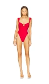 Away That Day Cannes One Piece Swimsuit In Red