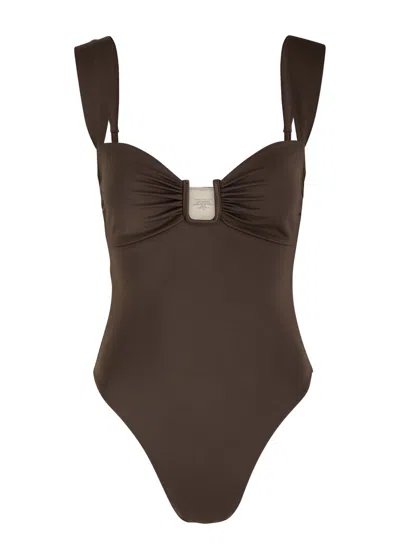 Away That Day Cannes Swimsuit In Brown