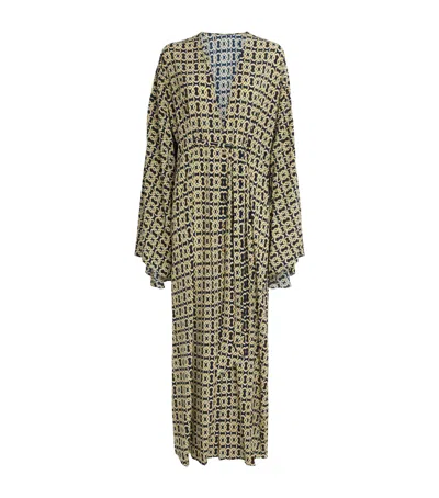 Away That Day Chain Kaftan Maxi Dress In Green