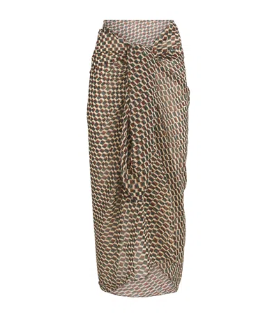 Away That Day Geometric Print Santorini Sarong In Animal Print