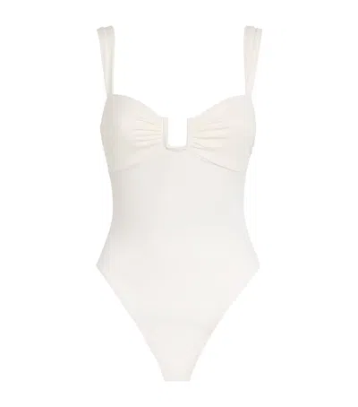 Away That Day High-leg Cannes Swimsuit In White