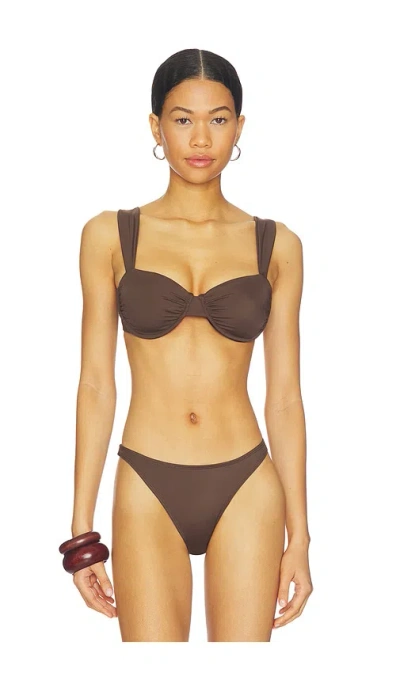 Away That Day Isla Del Sol Bikini Top In Brown