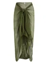Away That Day Knotted Drape Sarong In Green