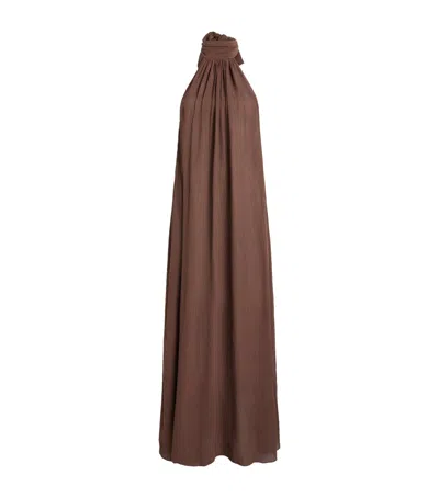 Away That Day Menorca Maxi Dress In Brown