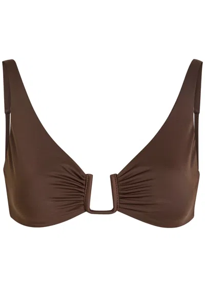 Away That Day Palma Bikini Top In Brown
