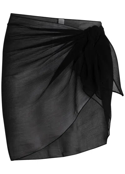 Away That Day Sicily Knot-detail Sarong In Black