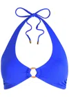 Away That Day Sorrento Halterneck Bikini Top In Bright Blue