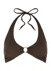 Away That Day Sorrento Halterneck Bikini Top In Chocolate