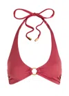 Away That Day Sorrento Halterneck Bikini Top In Rose