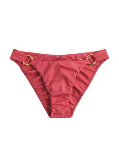 Away That Day Sorrento Ruched Bikini Briefs In Rose