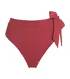 Away That Day Tahiti High-rise Bikini Bottoms In Red