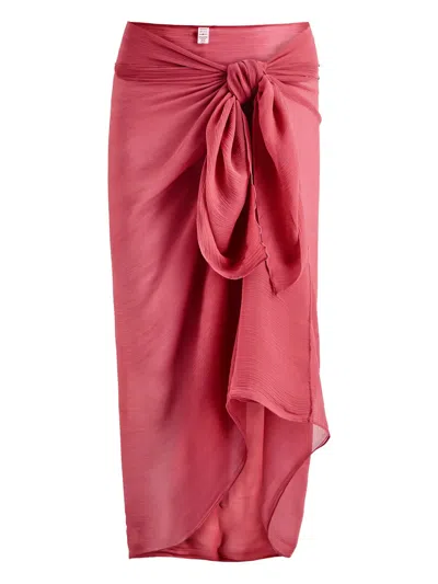 Away That Day Tie-front Sarong In Pink