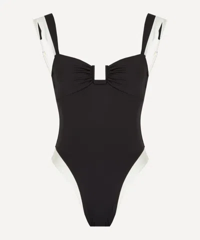 Away That Day Women's Cannes Black-ivory Pyratex Swimsuit