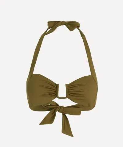 Away That Day Women's Corfu Juniper Green Bikini Top