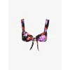 AWAY THAT DAY AWAY THAT DAY WOMEN'S HIBISCUS PRINT CANNES FLORAL-PRINT STRETCH-RECYCLED POLYAMIDE BIKINI TOP
