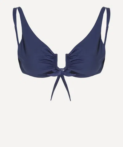 Away That Day Women's Palma French Navy Bikini Top In Blue
