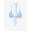 AWAY THAT DAY AWAY THAT DAY WOMENS POWDER BLUE RIO TRIANGLE-CUP STRETCH-RECYCLED POLYAMIDE BIKINI TOP