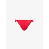 Away That Day Womens Red Florence Stretch-recycled Polyamide Bikini Bottoms In Red