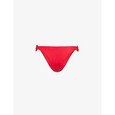Away That Day Womens Red Florence Stretch-recycled Polyamide Bikini Bottoms