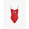 AWAY THAT DAY AWAY THAT DAY WOMEN'S RED MALIBU RECYCLED-POLYAMIDE-BLEND SWIMSUIT