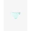 Away That Day Womens Acapulco Ring-hardware High-cut Bikini Bottoms Seafoam In Seafoam