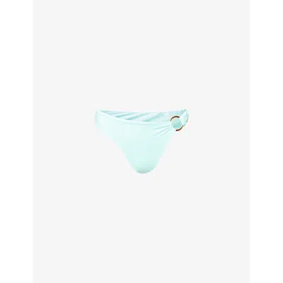 Away That Day Womens Acapulco Ring-hardware High-cut Bikini Bottoms Seafoam