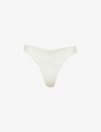 Away That Day Womens Ivory Fiji Recycled Polyamide-blend Bikini Bottoms