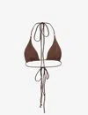 Away That Day Womens Espresso Rio Recycled Polyamide-blend Bikini Top In Brown