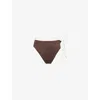 Away That Day Womens Espresso/ivory Tahiti High-waisted Bikini Bottoms