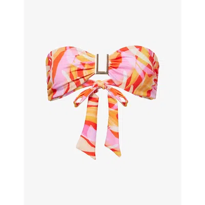 Away That Day Womens  Taormina Strapless Bikini Top In Multi