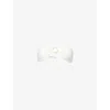 Away That Day Womens Bridal White Turks & Caicos Bandeau Stretch-woven Bikini Top In Bridal White