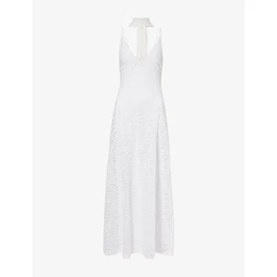 Away That Day Womens Bridal White  X Gigi & Olive Forte Dei Marmi Floral-lace Maxi Dress In Multi